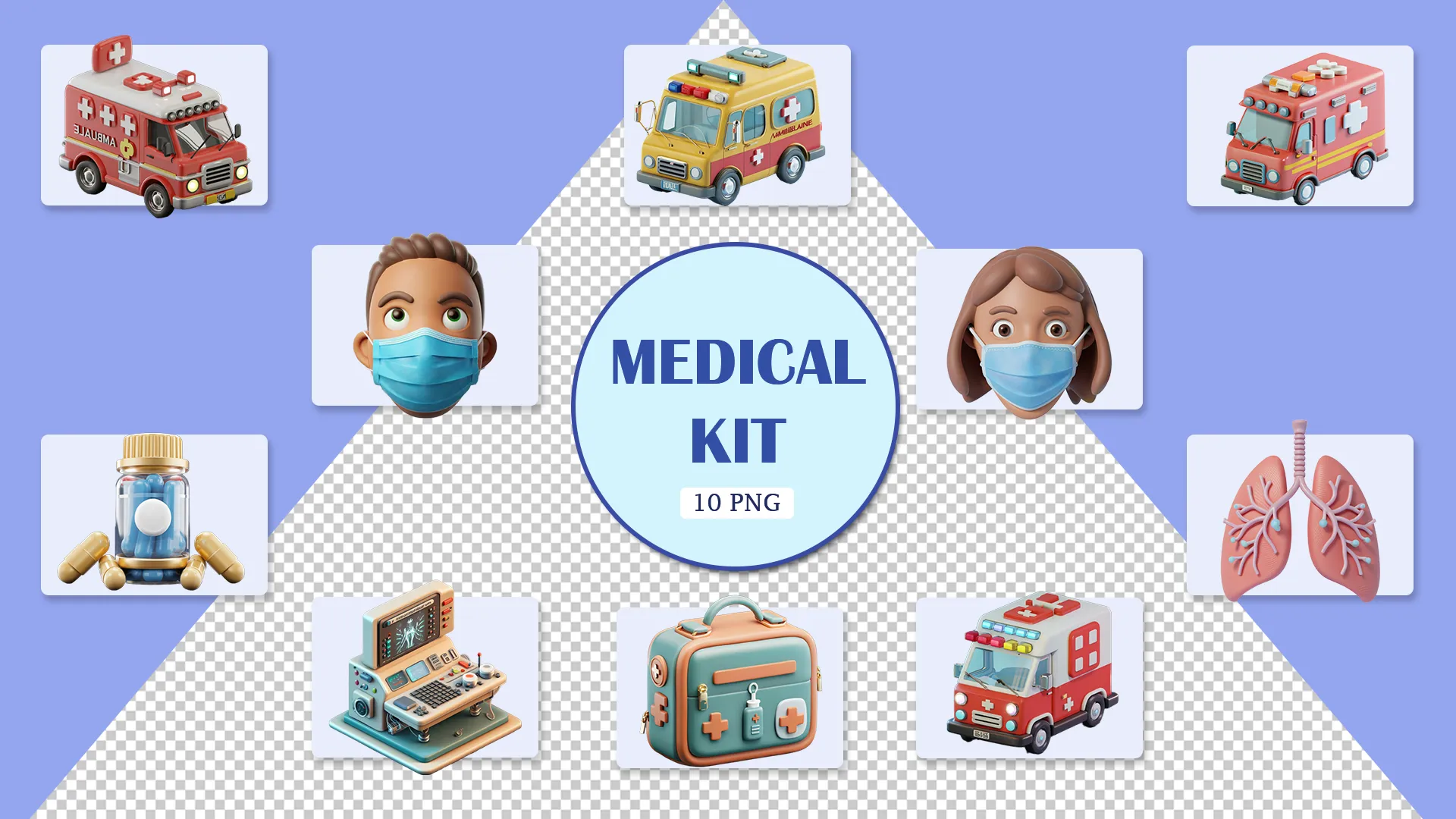 First Aid and Medical Equipment 3D Elements Pack